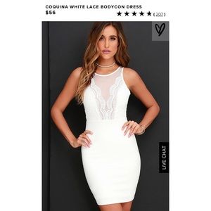 Lulus WHITE LACE BODYCON DRESS